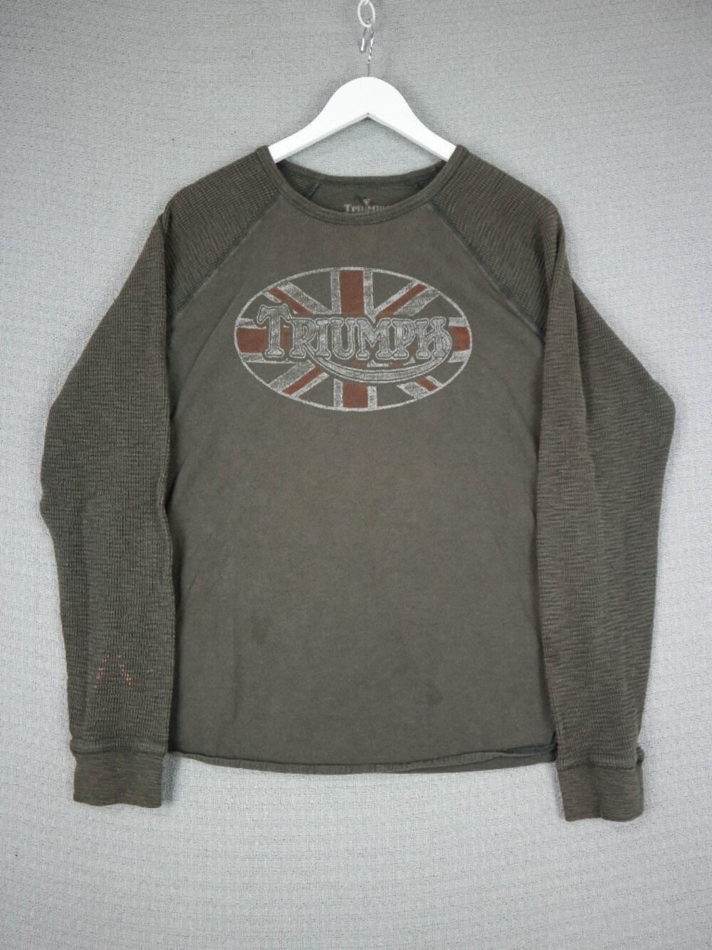 Triumph Lucky Brand Shirt Large Thermal Waffle-knit Long Sleeves Motorcycles XL